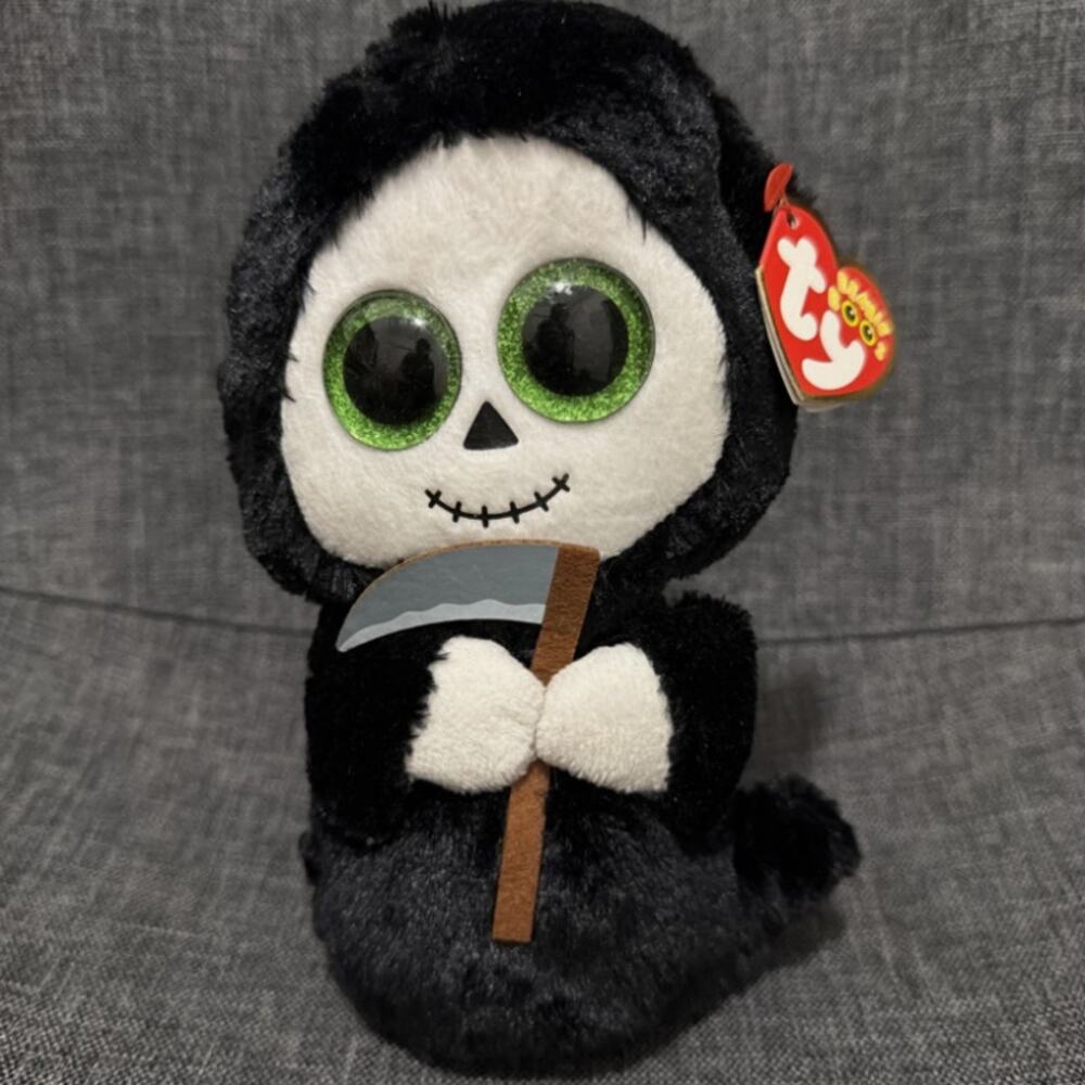 NMT Ty Beanie Boos Grimm the Halloween Ghost with Sickle is a 6" stuffed toy